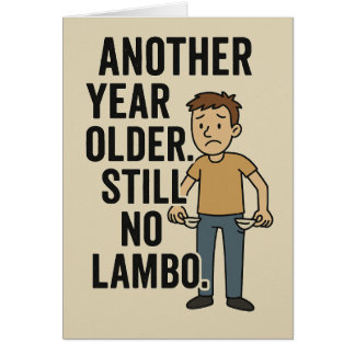 Fortfarande inget Lambo Funny Crypto Birthday-kort Hälsningskort