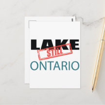 Fortfarande Lake Ontario Vintage Röd Stämpel Konst