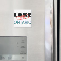 Fortfarande Lake Ontario Vintage Röd Stämpelkonst