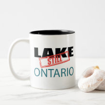 Fortfarande Lake Ontario Vintage Röd Stämpelkonst