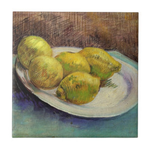 Fortfarande Liemons på en plåt av Vincent van Gogh Kakelplatta