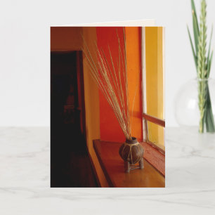 Fortfarande Life Baja Guld Orange Vas Blank Hälsni Kort
