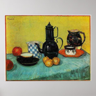 Fortfarande Life Blue Enamel Coffepot osv. 1888 Poster
