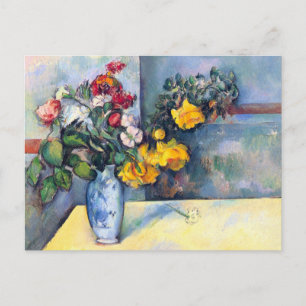 Fortfarande Life Flowers i Vas av Paul Cezanne Vykort