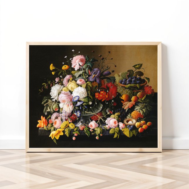 Fortfarande Life Flowers och Fruit by Severin Roes Poster (Skapare uppladdad)