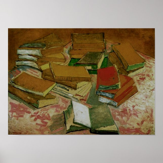 Fortfarande Life Fransk Novels Van Gogh Fine Art Poster (Framsidan)