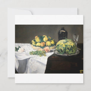 Fortfarande Life Lemon Peacher av Manet Impression Kort