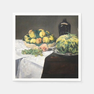 Fortfarande Life Lemon Peacher av Manet Impression Pappersservett
