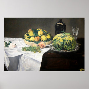 Fortfarande Life Lemon Peacher av Manet Impression Poster