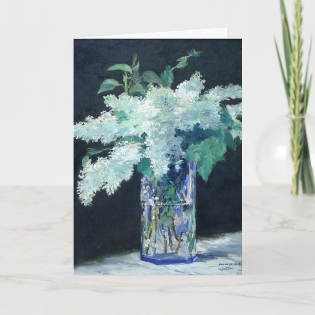 Fortfarande Life Lilac Bouquet av Manet Impression Kort (Framsida)