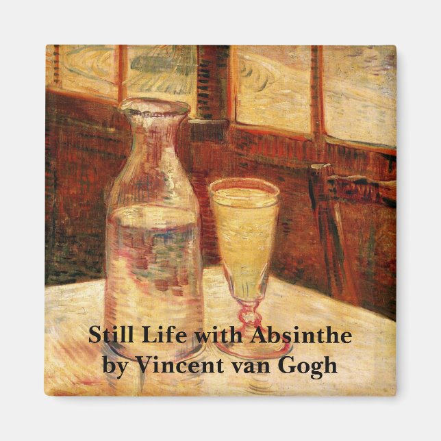 Fortfarande Life med Absinthe av Vincent van Gogh Magnet (Framsidan)