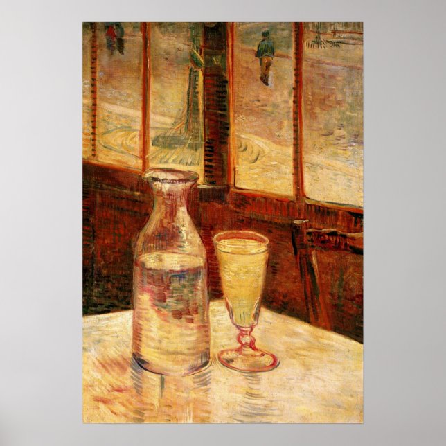 Fortfarande Life med Absinthe av Vincent van Gogh Poster (Framsidan)