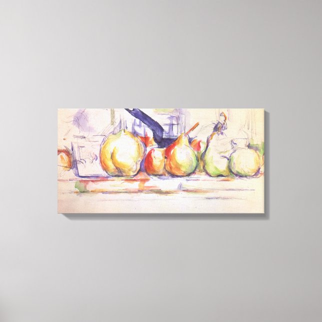 Fortfarande Life med Saucepan av Paul Cezanne Canvastryck (Framsida)