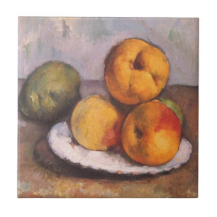Fortfarande Life Quince, Apples, Pears av Paul Cez Kakelplatta