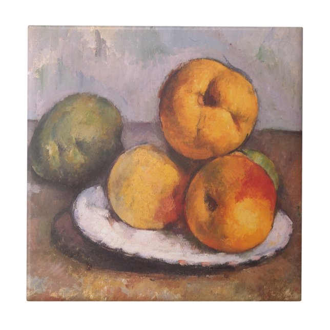Fortfarande Life Quince, Apples, Pears av Paul Cez Kakelplatta (Framsidan)