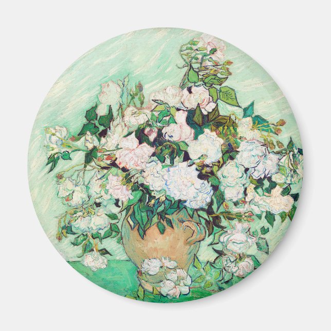Fortfarande Life Ro i ett Vas av Vincent van Gogh Magnet (Framsidan)
