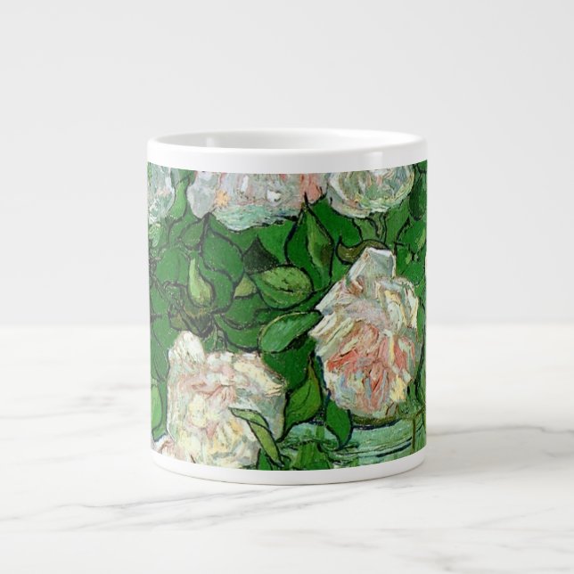 Fortfarande Life: Rosa ros av Vincent van Gogh Jumbo Mugg (Framsidan)