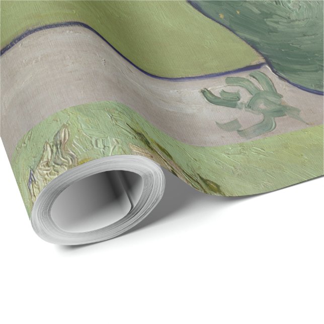 Fortfarande Life Rosa ros i ett Vas av Van Gogh Presentpapper (Rullad Hörn)