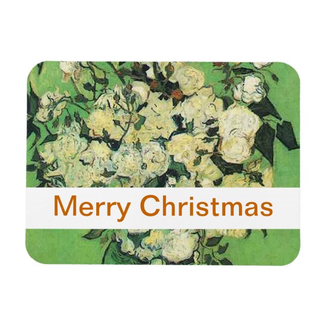 Fortfarande Life - Rosa ros i Vas. Magnet (Horisontell)