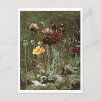 Fortfarande Life Scabiosa, Ranunculus, Van Gogh Fi Vykort