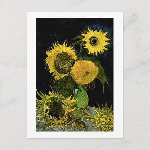 Fortfarande Life Vas 5 Sunblommor Van Gogh Fine Ar Vykort