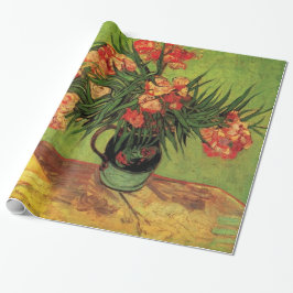 Fortfarande Life Vas med Oleanders och Bokar Presentpapper