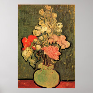 Fortfarande Life Vas med Ro-Mallow av Van Gogh Poster