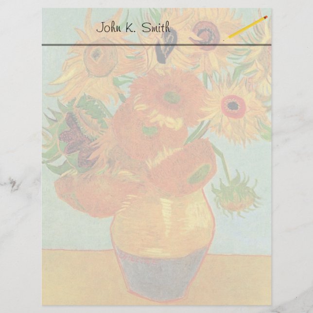 Fortfarande Life Vas med tolv solblommor av Van Go (Framsida)