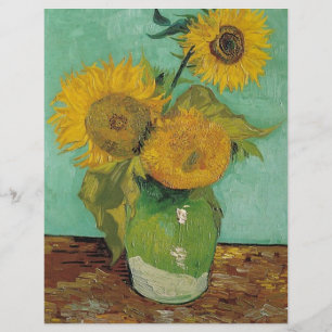 Fortfarande Life - Vas med tre solblommor, Van Gog