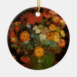 Fortfarande Life Vas med Zinnias av Vincent van Go Julgransprydnad Keramik