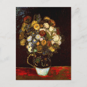 Fortfarande Life Vas med Zinnias Van Gogh Fine Art Vykort