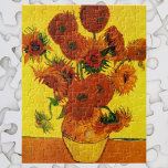 Fortfarande Life Vas w 15 Sunblommor Vincent van G Pussel<br><div class="desc">Fortfarande: Vas med femton solblommor av Vincent van Gogh är en vintage bra konst post impressionism fortfarande blommigt i livet. En vacker bukett av friska snittblommor i gult och orange från en sommarträdgård i fullt blomma. Om konstnären: Vincent Willem van Gogh (1853-1890) var en av de mest berömd Post impressionist-målarna...</div>