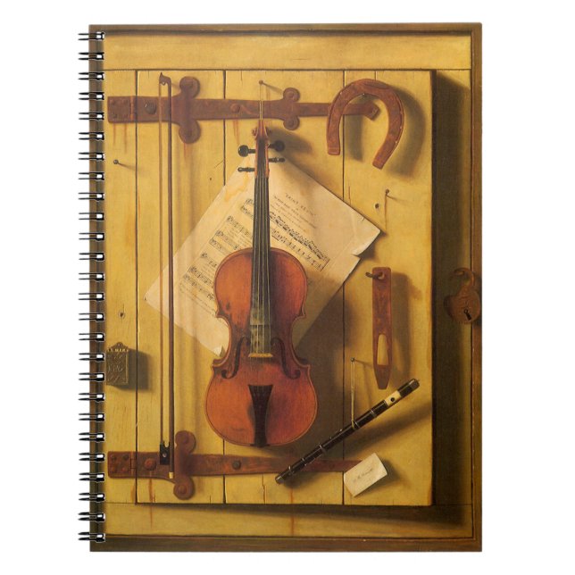 Fortfarande Life Violin and Music av William Harne Anteckningsbok (Framsidan)