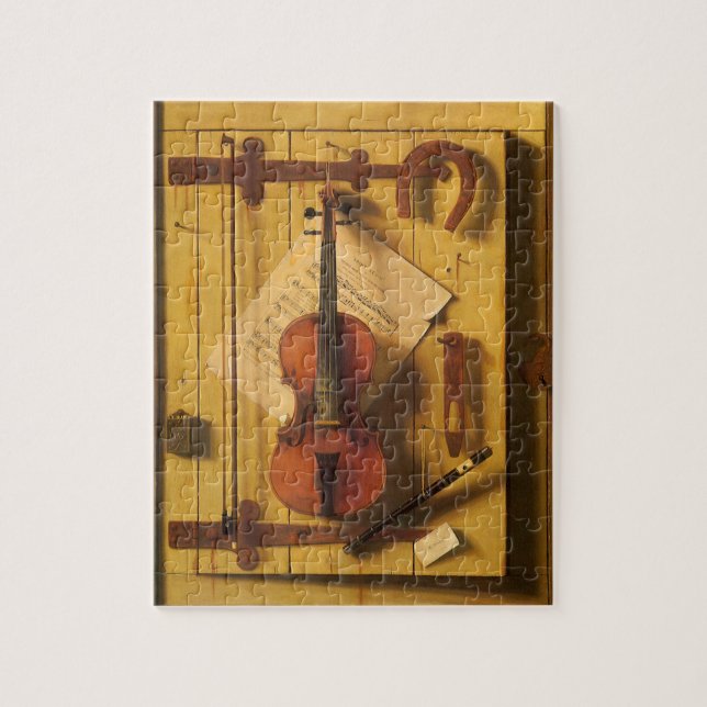 Fortfarande Life Violin and Music av William Harne Pussel (Vertikal)