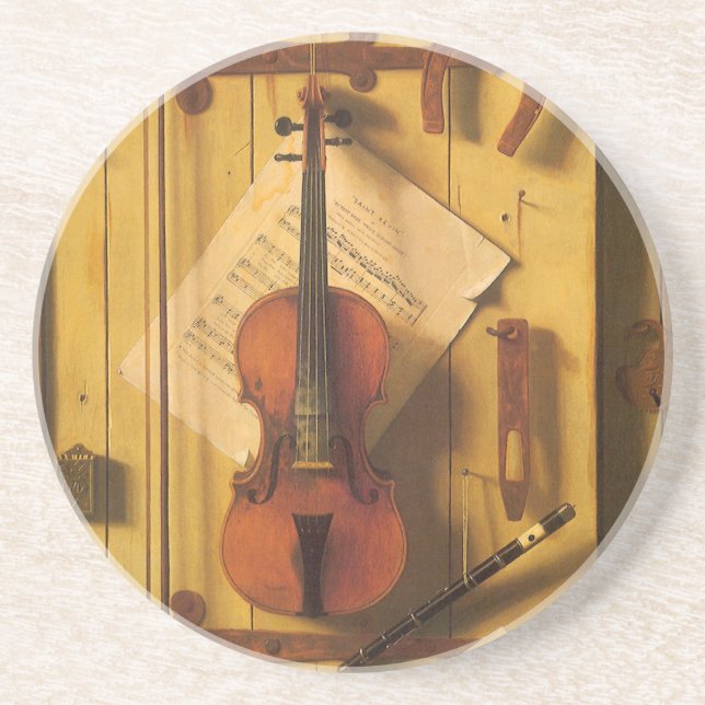 Fortfarande Life Violin and Music av William Harne Underlägg Sandsten (Framsidan)