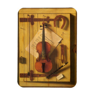 Fortfarande Life Violin och Music av William Harne Magnet