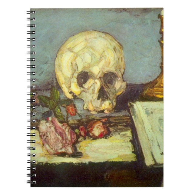 Fortfarande Life w Skull, ljus, Bok av Paul Cezann Anteckningsbok (Framsidan)