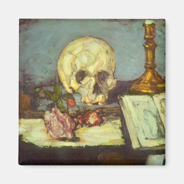 Fortfarande Life w Skull, ljus, Bok av Paul Cezann Magnet (Framsidan)