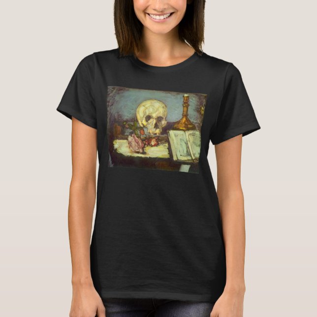 Fortfarande Life w Skull, ljus, Bok av Paul Cezann Tee Shirt (Framsida)