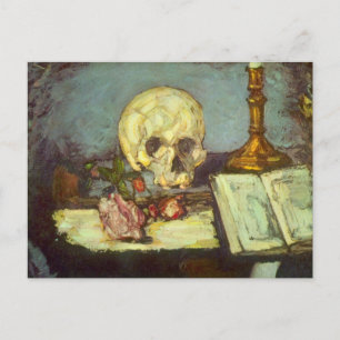Fortfarande Life w Skull, ljus, Bok av Paul Cezann Vykort