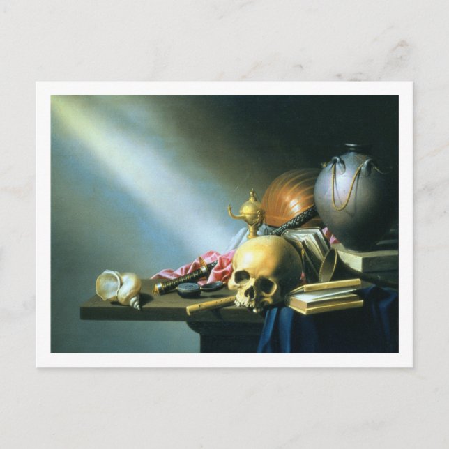 Fortfarande liv: En allegory från Vanities of Huma Vykort (Framsida)