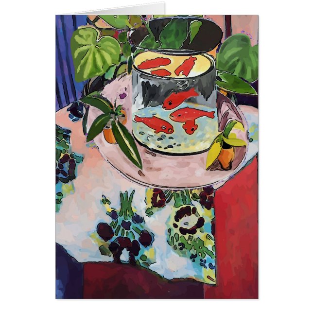 Fortfarande liv, fiskens Bowl Hälsningskort (Framsidan)