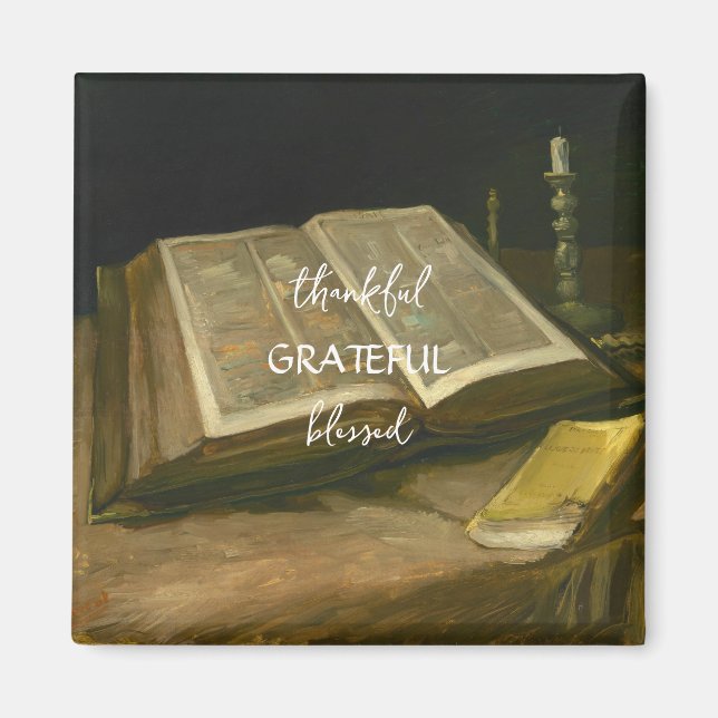 Fortfarande liv med Bible av Vincent Van Gogh Magnet (Framsidan)