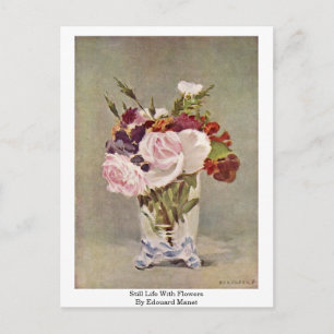 Fortfarande liv med blommor efter Edouard Manet Vykort