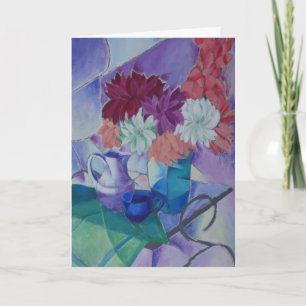 Fortfarande liv med Dahlias Kort
