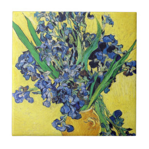 Fortfarande liv med Irises Vincent van Gogh Kakelplatta