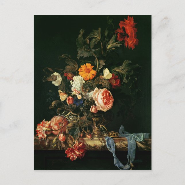 Fortfarande liv med poppies och Ro Vykort (Framsida)