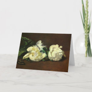 Fortfarande liv, vita peonier - Edouard Manet Kort