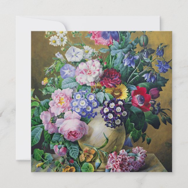 Fortfarande livet för sommarblommorna i Party Inbjudningar (Framsida)