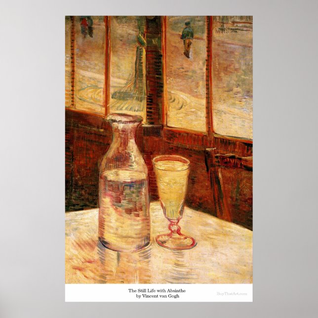 Fortfarande livet med Absinthe av Vincent van Gogh Poster (Framsidan)